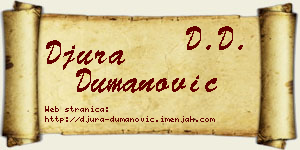 Đura Dumanović vizit kartica
